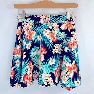 Pink Victoria Secret Tropical Floral Black Coral Mini Skirt Swim Cover Up Size S